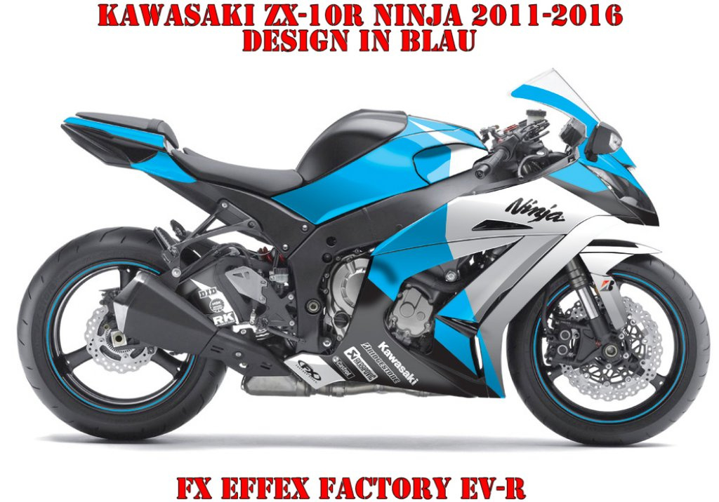 Beispiel Bild für die Farben, EV-R Blau für Kawasaki ZX-10R Ninja 2011-2015